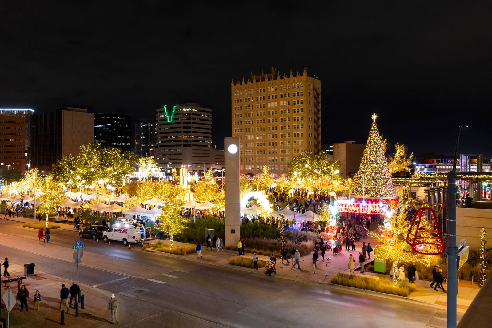 Visitors enjoying the light displays at Midland's Merry Lights