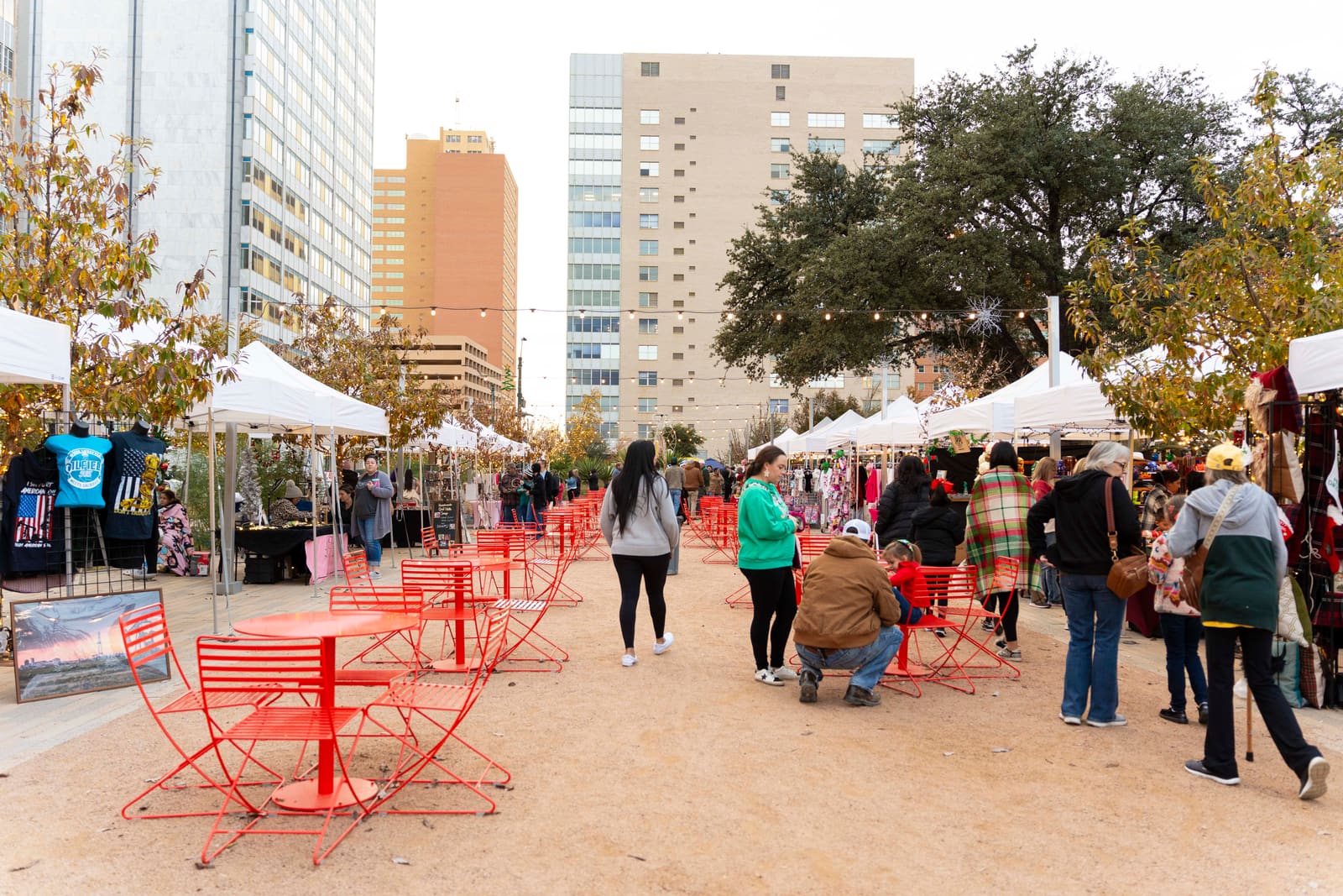 Vendors and community members participating in Midland's Merry Lights